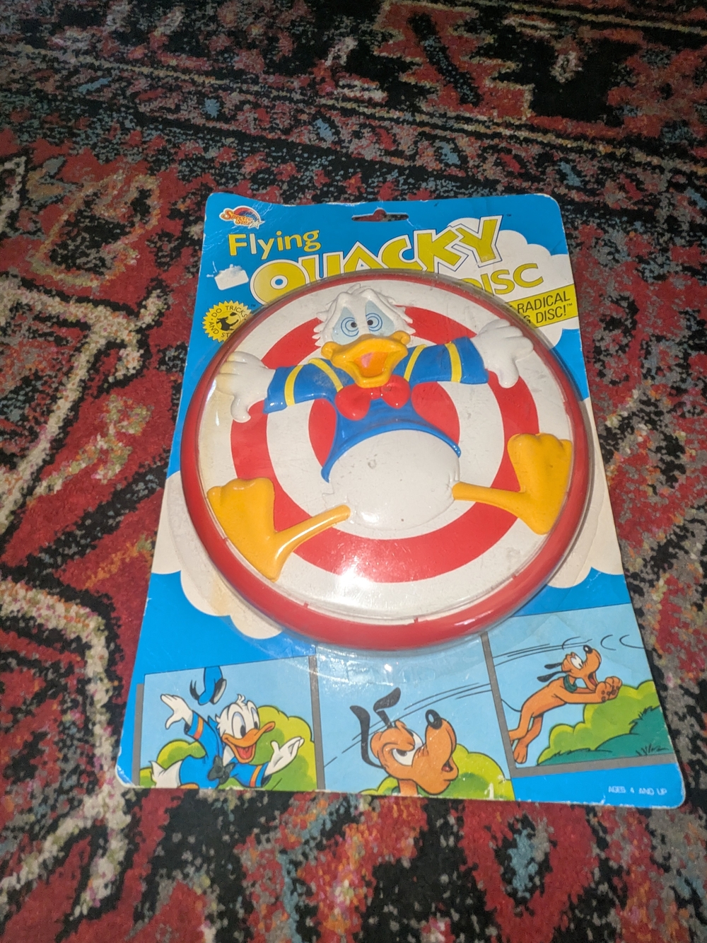 Disney Flying Quacky Disc Frisbee - Red, White & Yellow